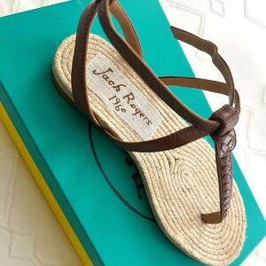 Jack Rogers Women's Leather Espadrille Sandals Size 7 NWT